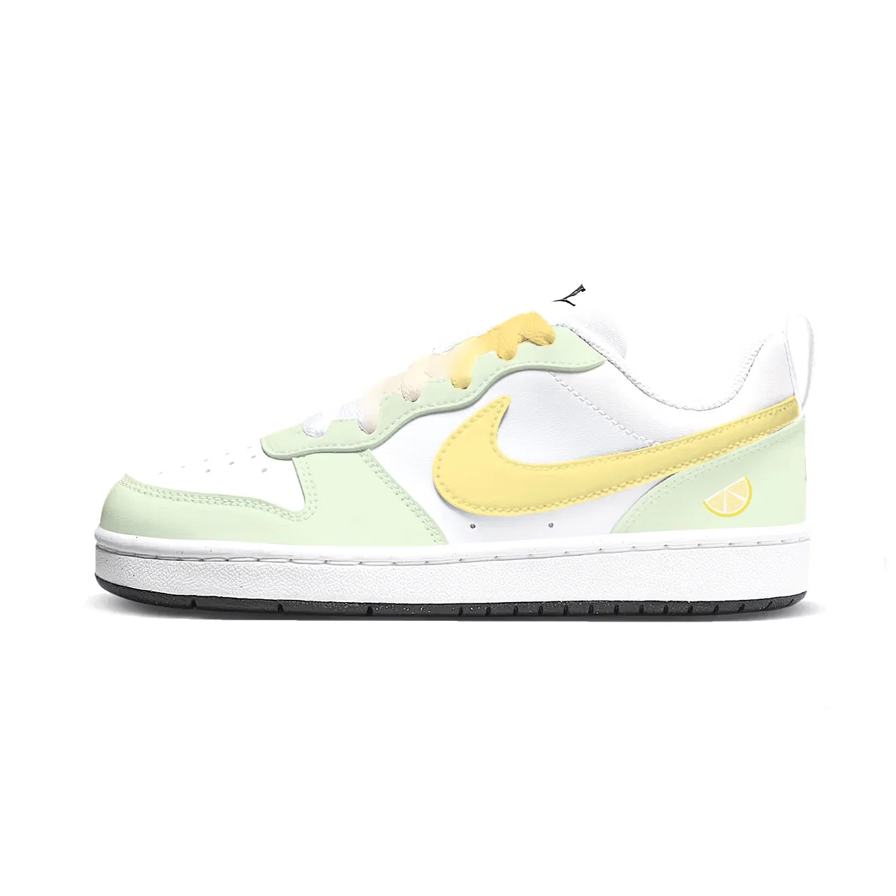 Кроссовки для скейтбординга Court Borough Mint Lime Low top Kids', зеленые, желтые, для подростков Nike, Green Yellow — фото 3