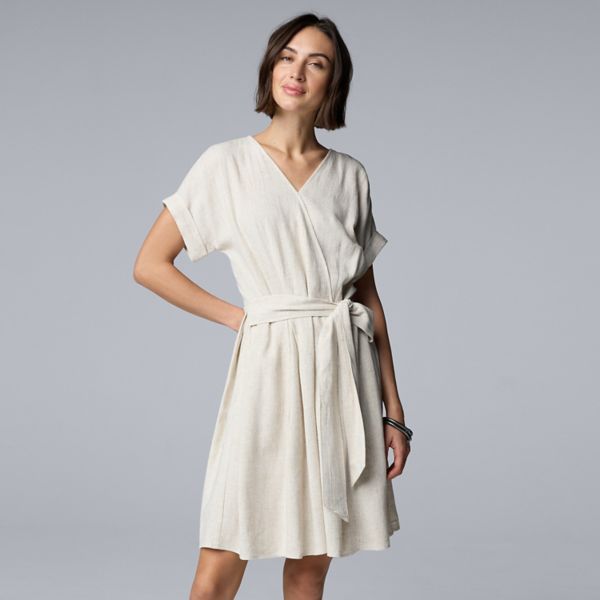 

Женское платье с запахом и завязками спереди Simply Vera Vera Wang, цвет vera flax