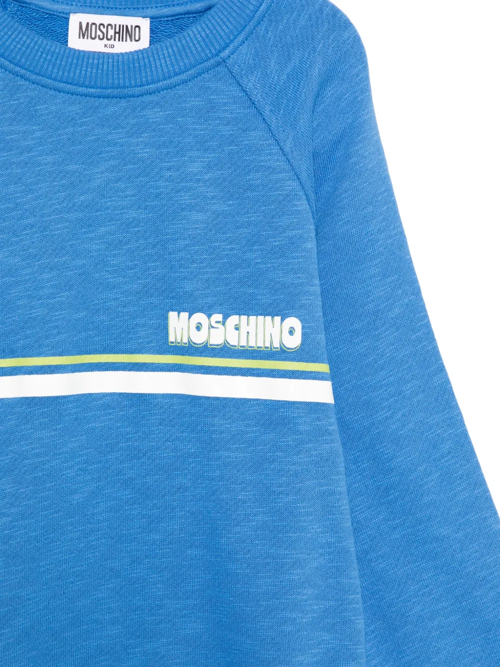 Ребристый свитшот с принтом-логотипом Moschino Kids, синий — фото 3