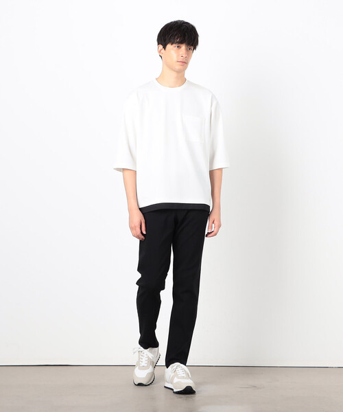 

Футболка с рукавами 3/4, с имитацией многослойного круглого выреза COMME CA ISM, белый