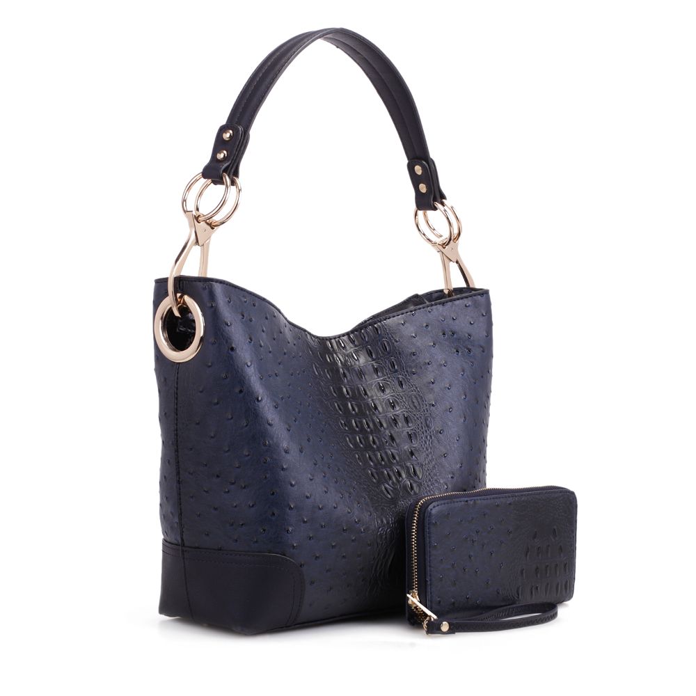 

Сумка Wandy Soft Vegan Leather Hobo & Wallet Set MKF Collection By Mia K., темно-синий