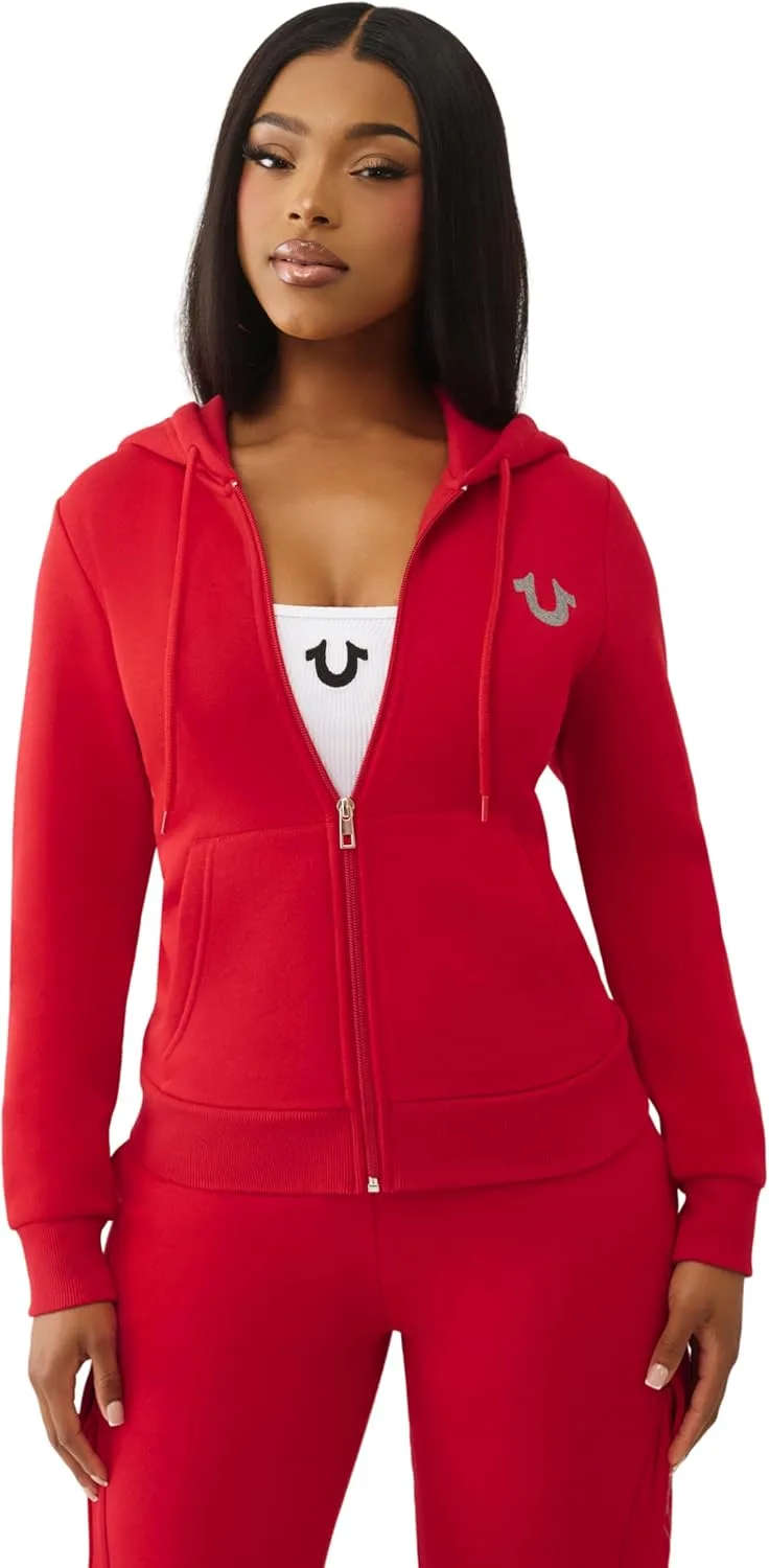 

Толстовка True Religion Buddha Banner Zip Up для женщин — мягкий хлопковый состав, с капюшоном на шнурке