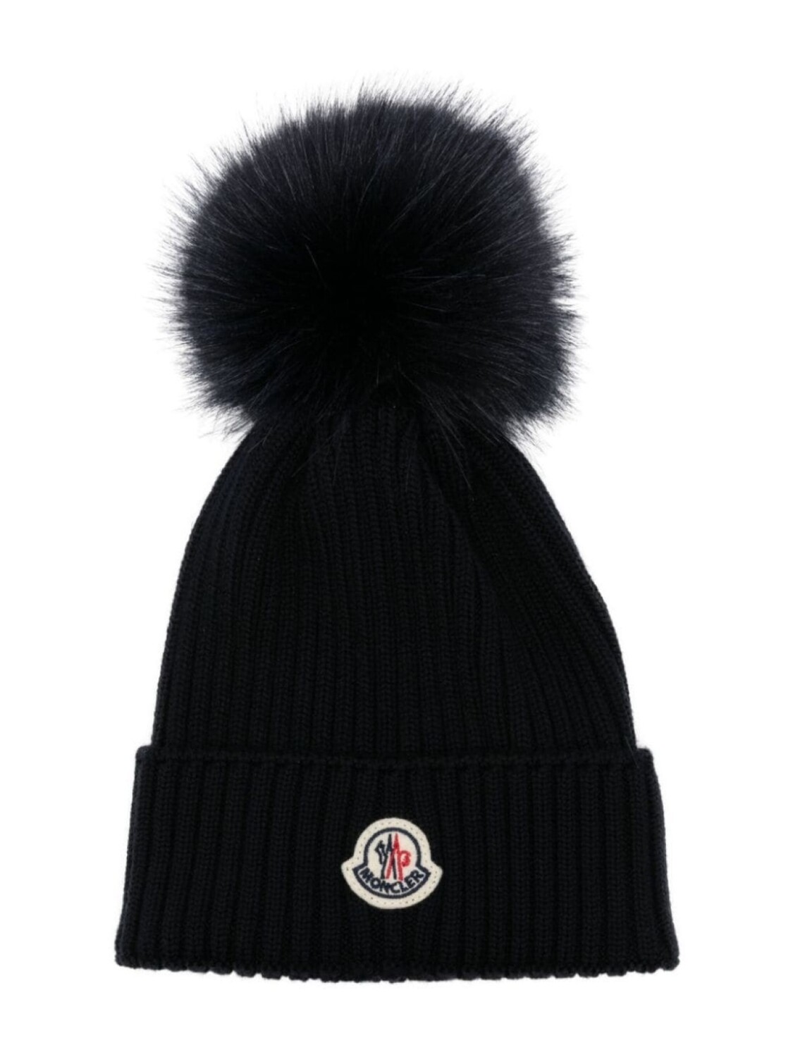 

Moncler Enfant шапочка с помпоном в рубчик