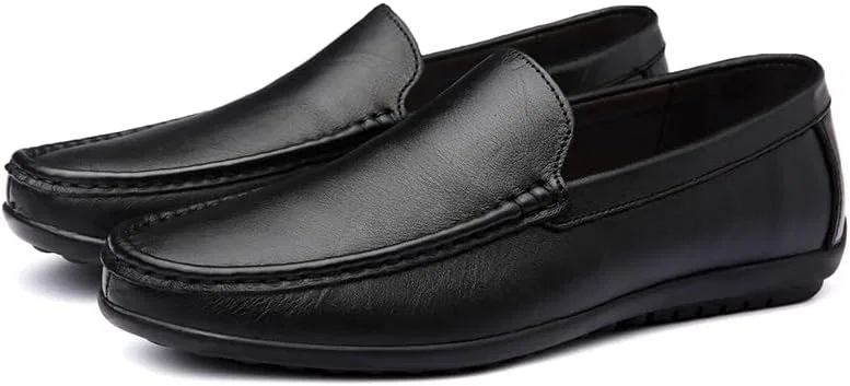 Лоферы Leather Apron Toe Solid Color Driving, Black SayfuR — фото 3