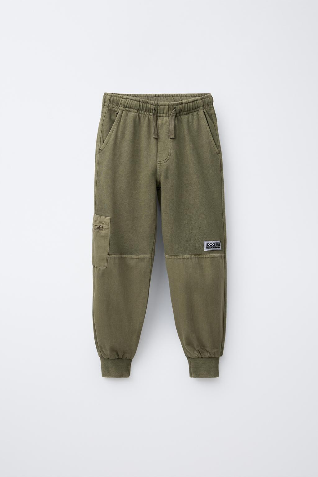 

Выцветшие брюки для бега трусцой ZARA, цвет Mid-green
