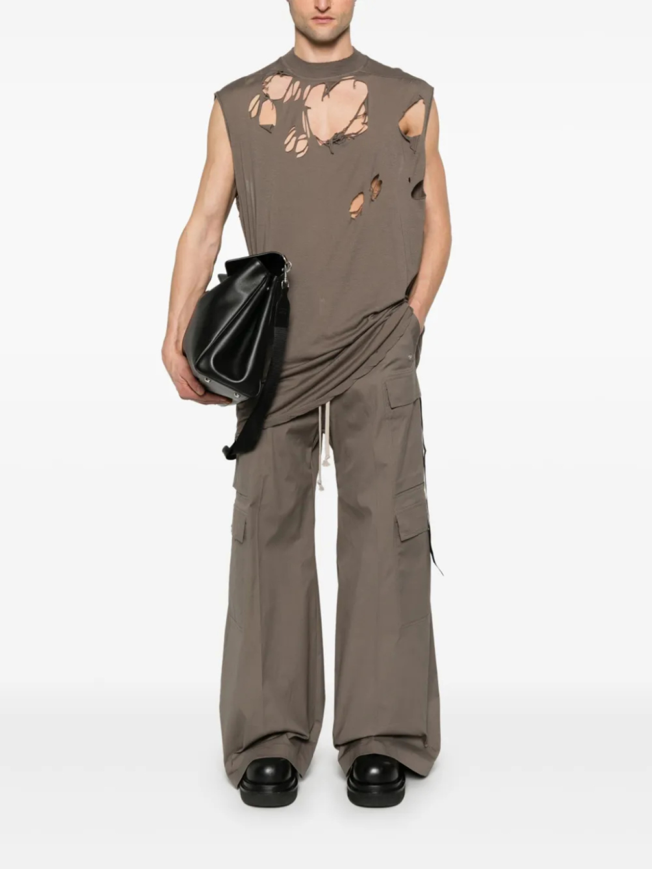 Брюки Cargobelas Rick Owens, серый — фото 2