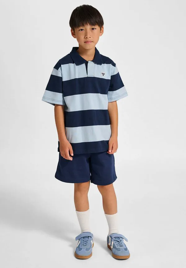 Поло hml свободного кроя в полоску с коротким рукавом и рисунком пчелы Hummel, Dress Blues