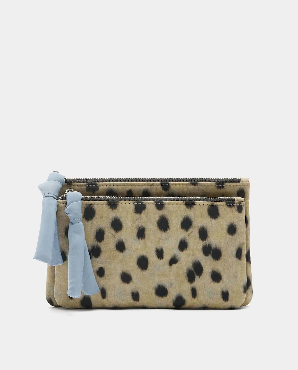 

Косметичка на молнии с несколькими отделениями с принтом под животных Parfois, мультиколор