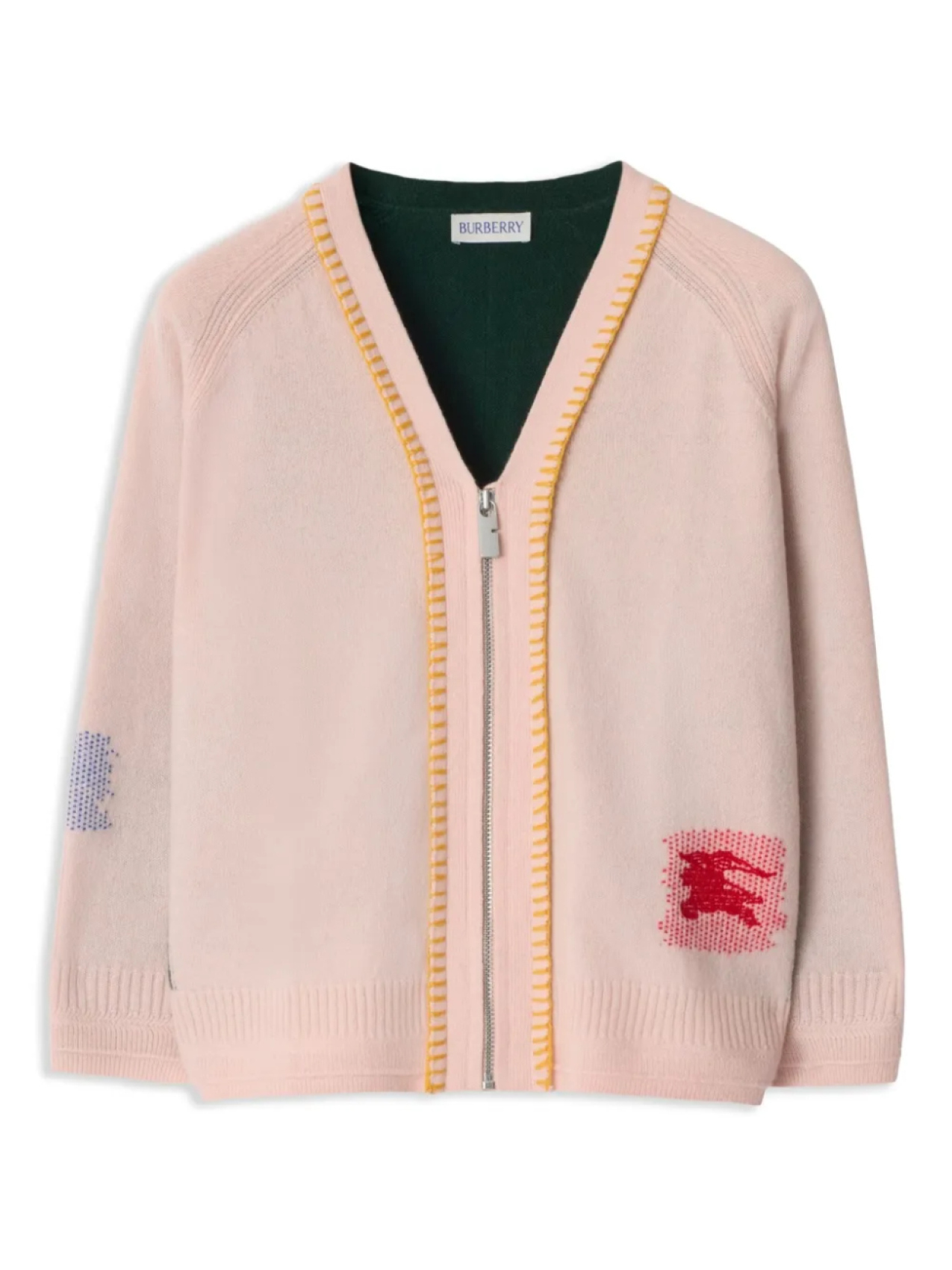 

Burberry Kids кашемировый кардиган в стиле колор-блок, зеленый