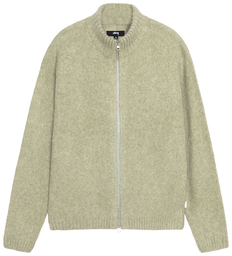 

Свитер Stussy Full Zip Brushed Merino Sweater 'Sage', зеленый