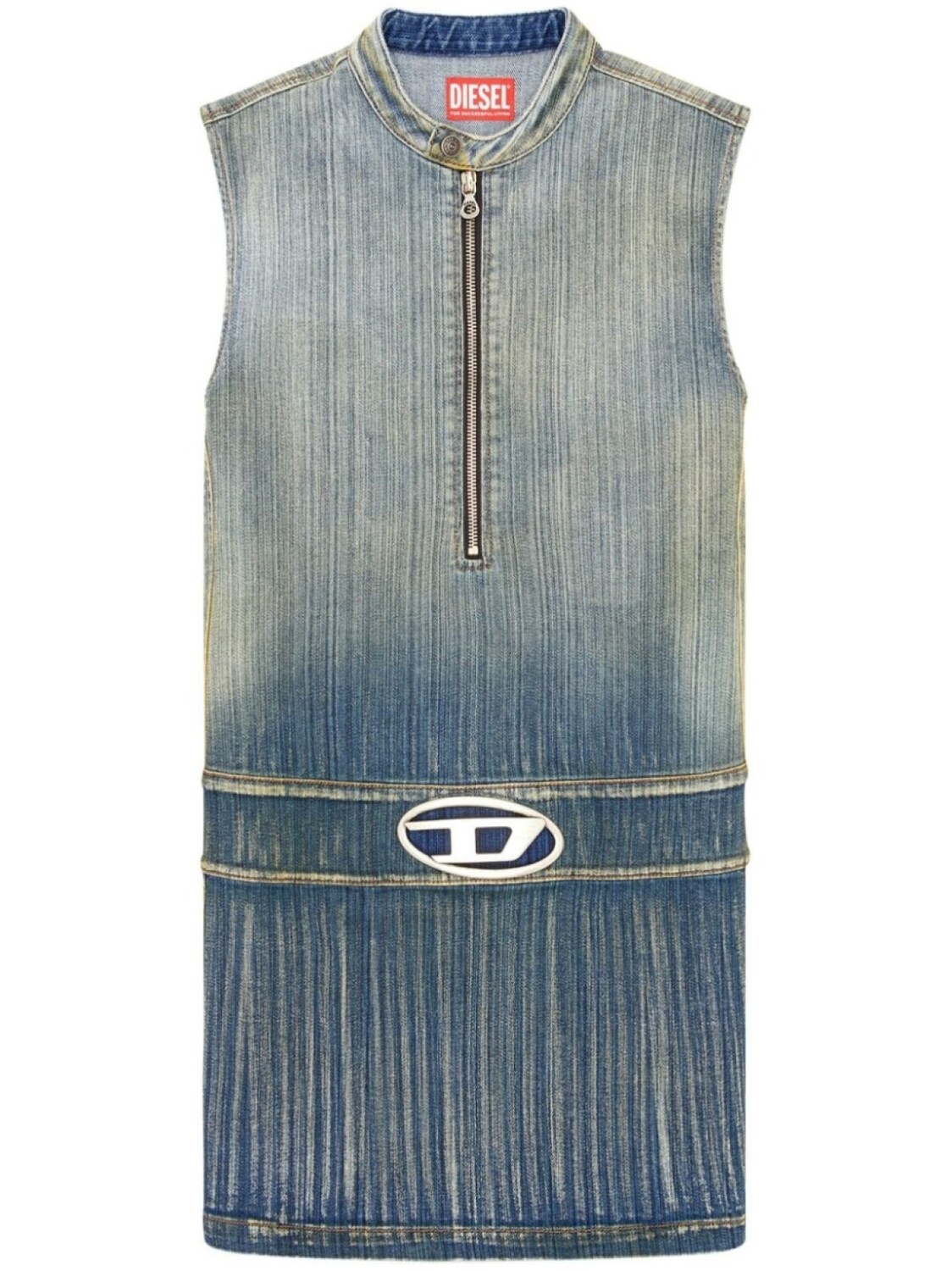 

Diesel мини-платье De-Dame-S с бляшкой-логотипом, синий