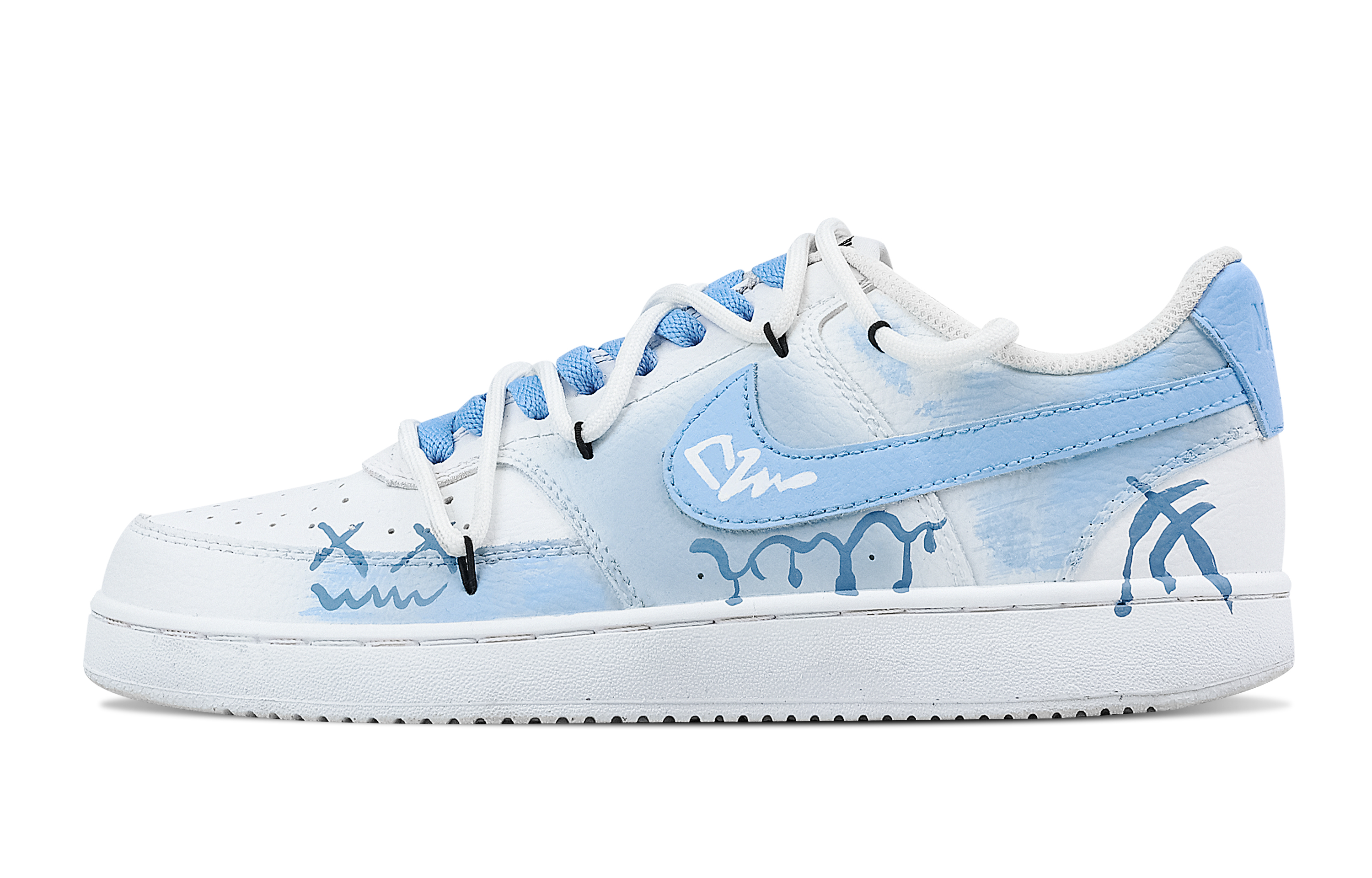 

Nike Кроссовки Court Vision 1 Little Emotions с низким верхом, противоскользящие, износостойкие, мужские, белые, синие