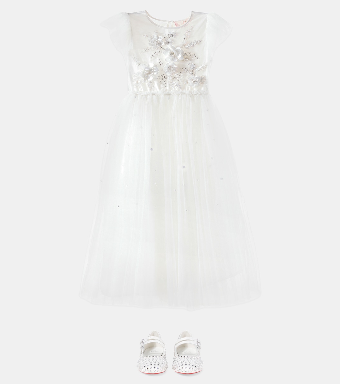 Платье из тюля Garden Soirée с декоративными элементами Tutu Du Monde, Milk — фото 2