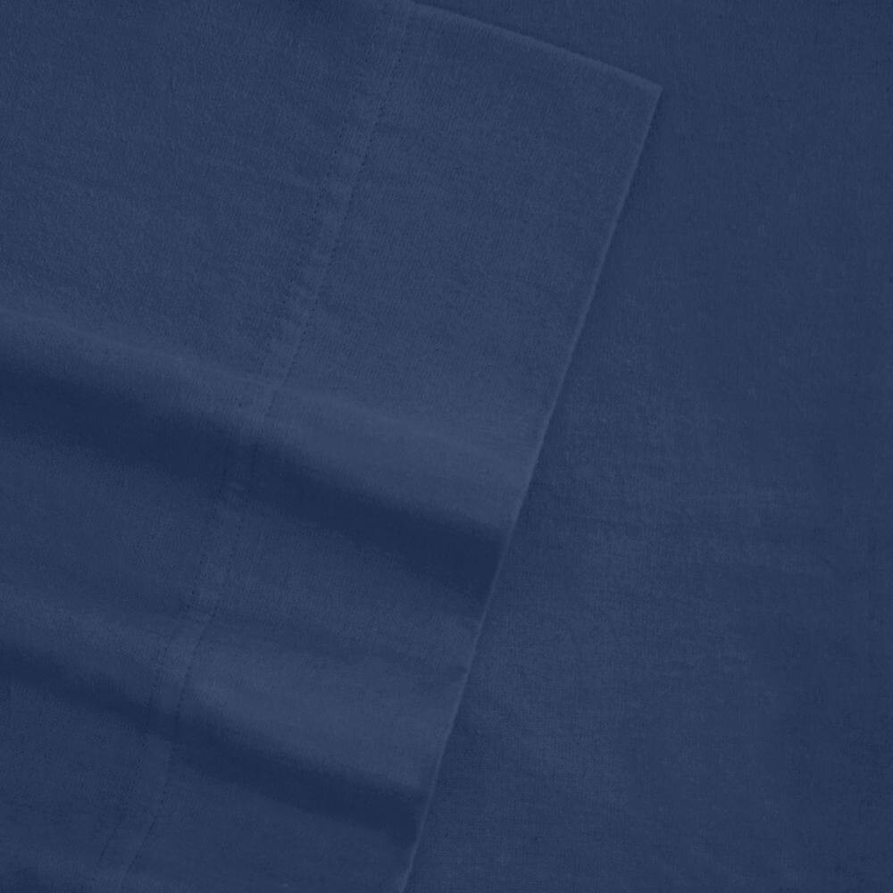 

Однотонный плоский простынь большого размера Tribeca Living Flannel, цвет Dark Blue