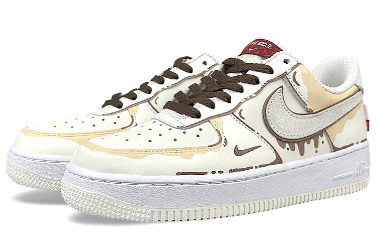 Кроссовки Nike Air Force 1 Skateboarding Shoes Unisex Low-top Coffee, белый — фото 4