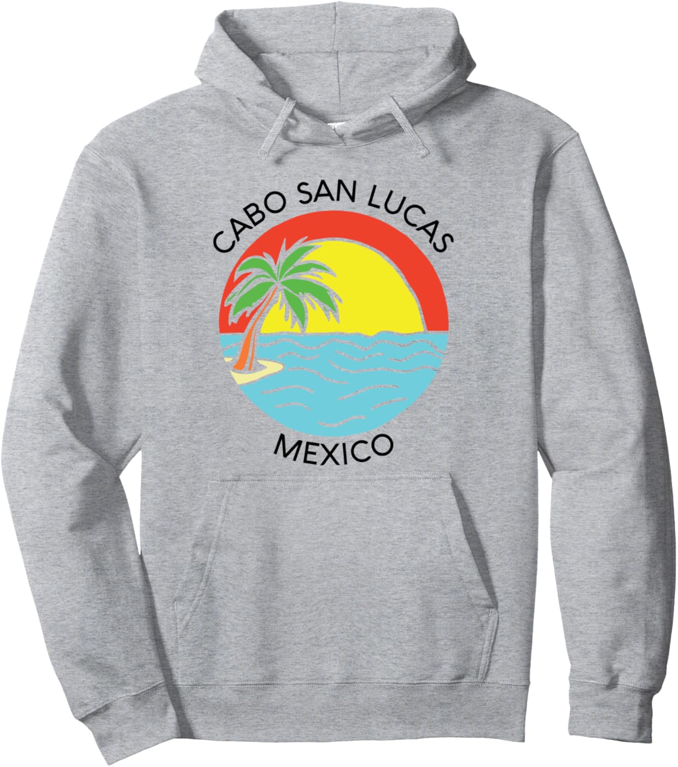 

Кабо-Сан-Лукас, Мексика. Худи в стиле ретро, мексиканский курорт, отдых Cabo Retro Tees, серый