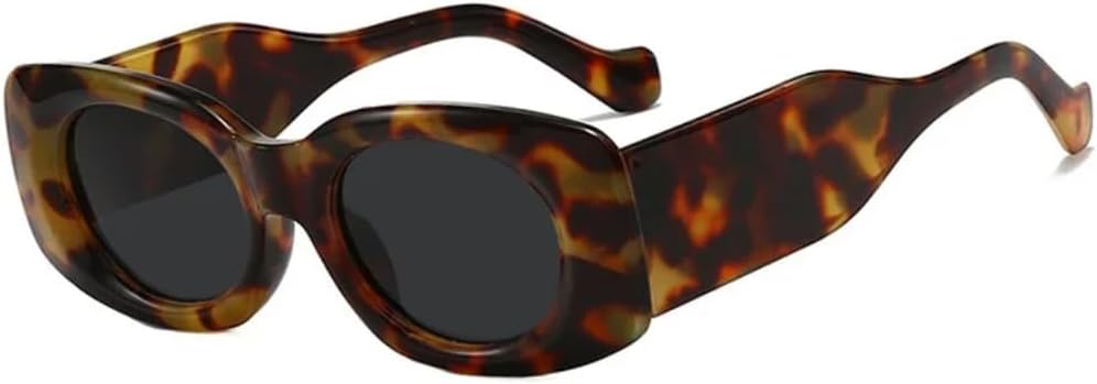 

Ретро квадратные простые женские солнцезащитные очки в модной толстой оправе с леопардовым принтом в стиле панк, мужские трендовые очки с защитой от УФ-излучения UV400 UATXTAU, Leopard Black