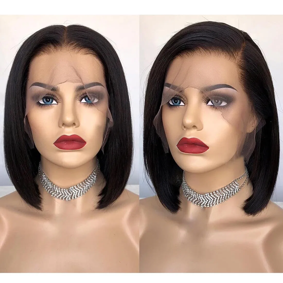 Короткий парик-боб из натуральных волос 13x4 Lace Frontal Duaujuiu, Wig Human Hair Bob — фото 3