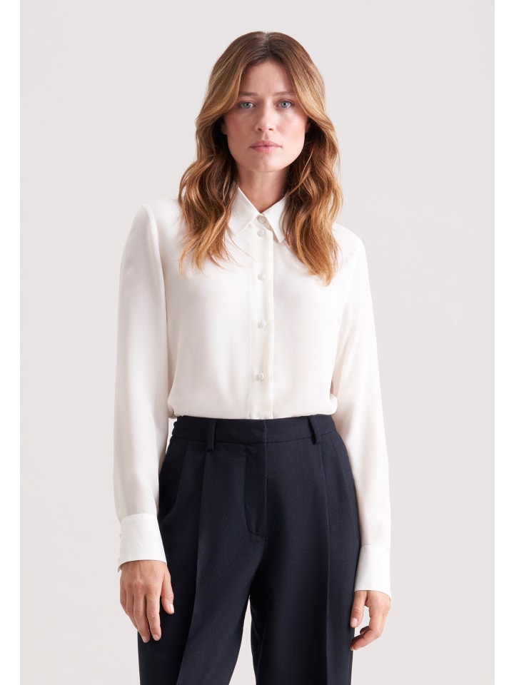 

Блузка-рубашка прямого кроя цвета экрю Seidensticker