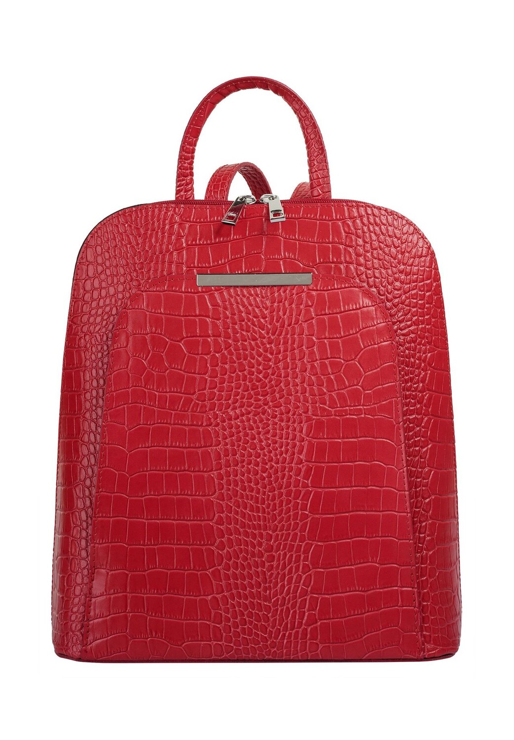

Рюкзак из натуральной кожи, производство Италия Cluty, красный