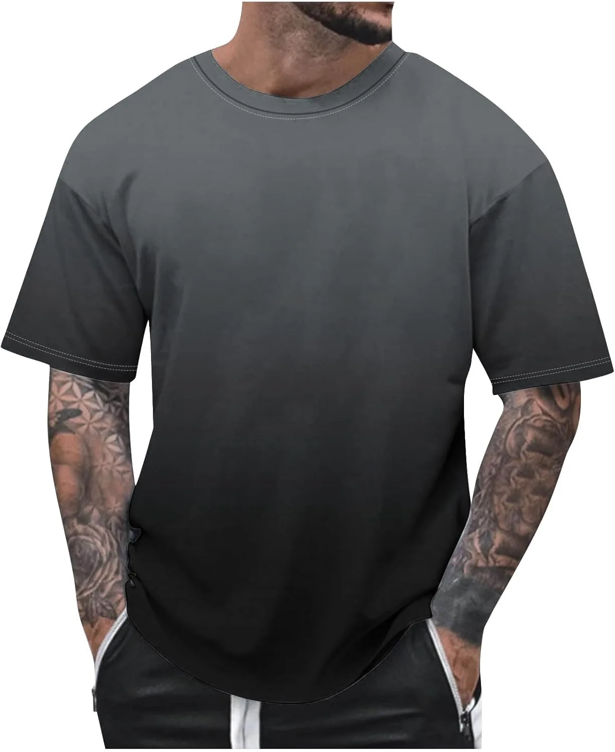 

Мужская футболка Oversized Loose Fit с принтом Patchwork QUNPIU