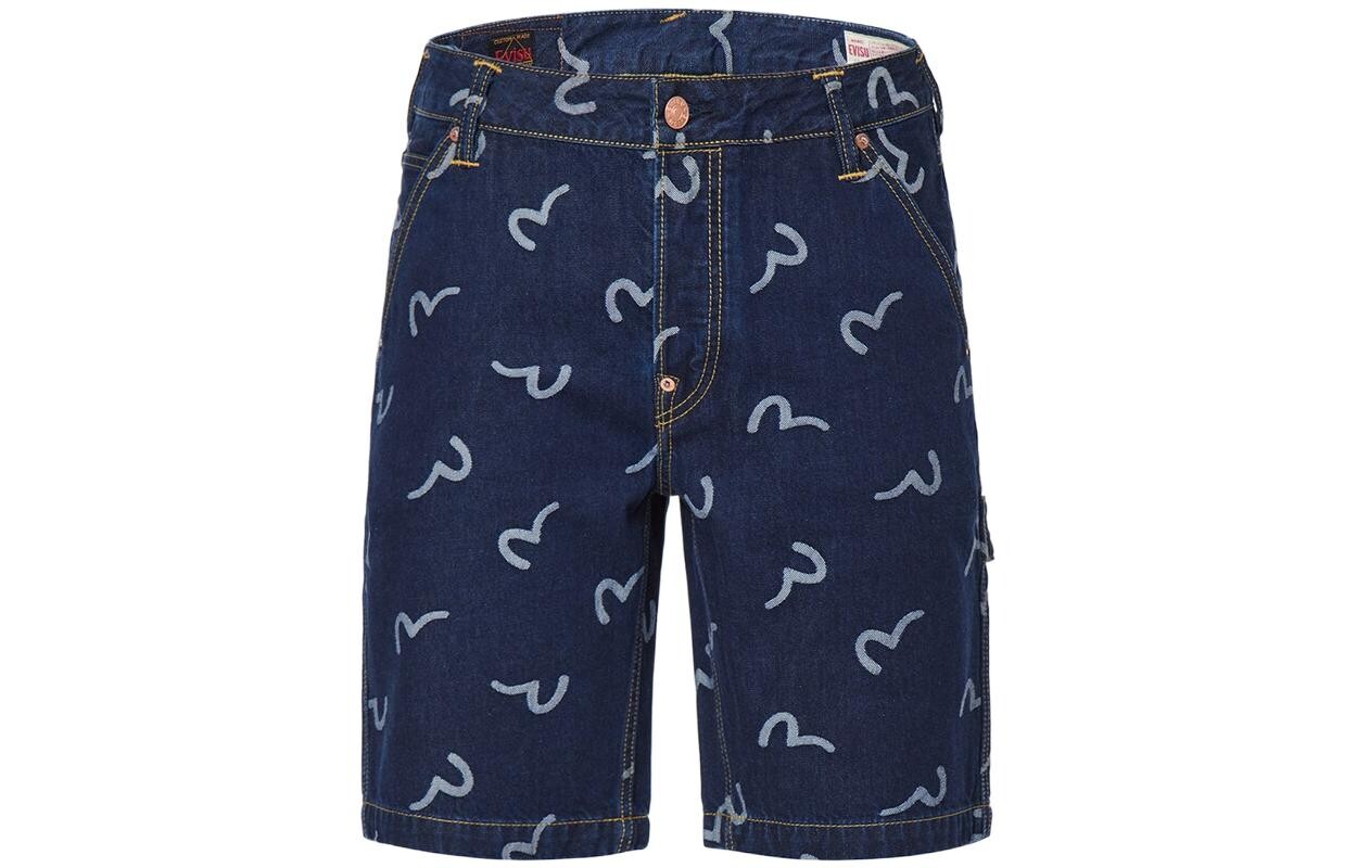 

Джинсовые шорты мужские джинсовые синие Evisu, синий