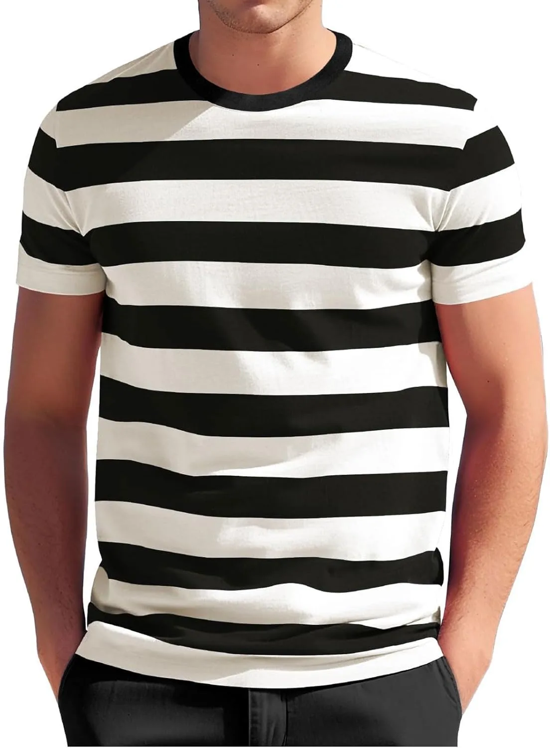 

Футболка мужская полосками Crewneck Short Sleeve Soft Tee YSERB