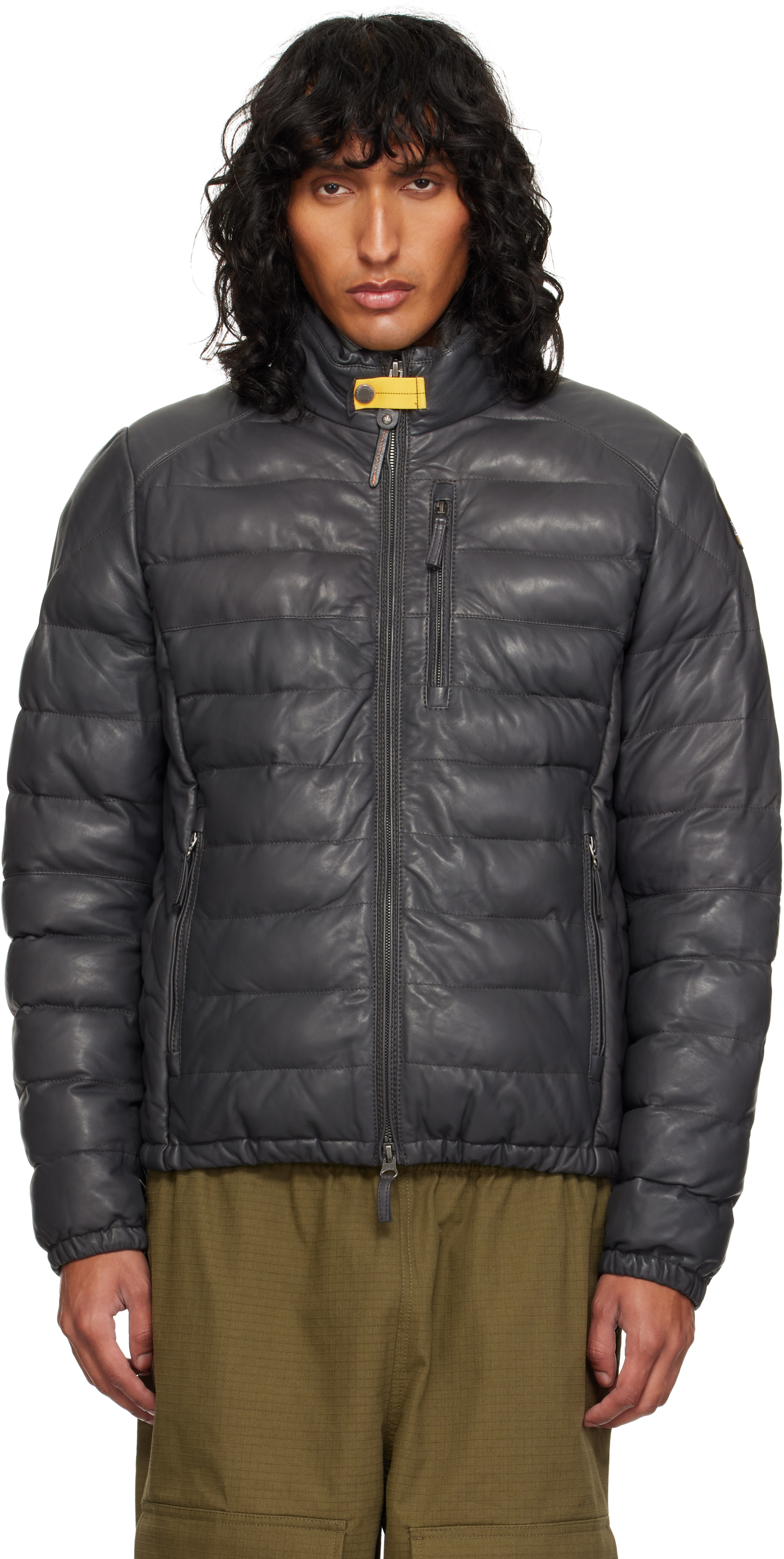 

Серая кожаная куртка Earnie Parajumpers