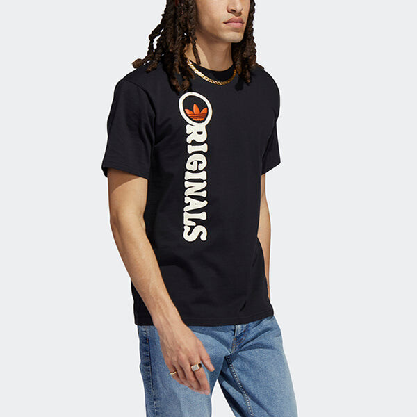 Футболка adidas originals Logo Printing Casual Round Neck Sports Short Sleeve Black, мультиколор — фото 4