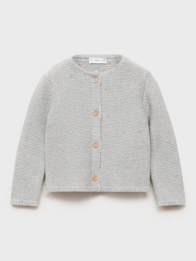 

Детский кардиган с длинными рукавами из хлопковой смеси Mango, Medium Grey