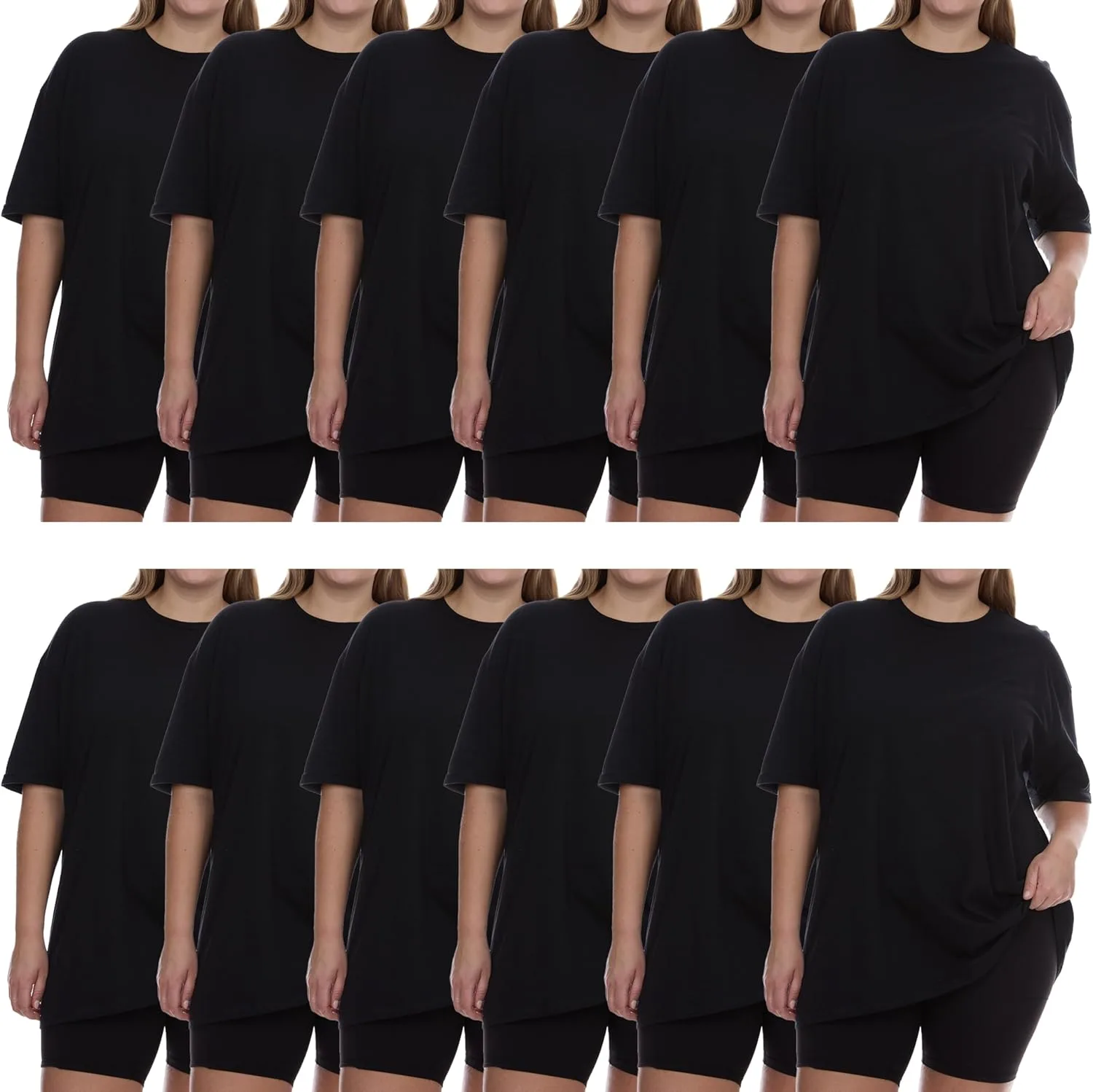 

BILLIONHATS Женская футболка Oversized, с коротким рукавом и круглым вырезом