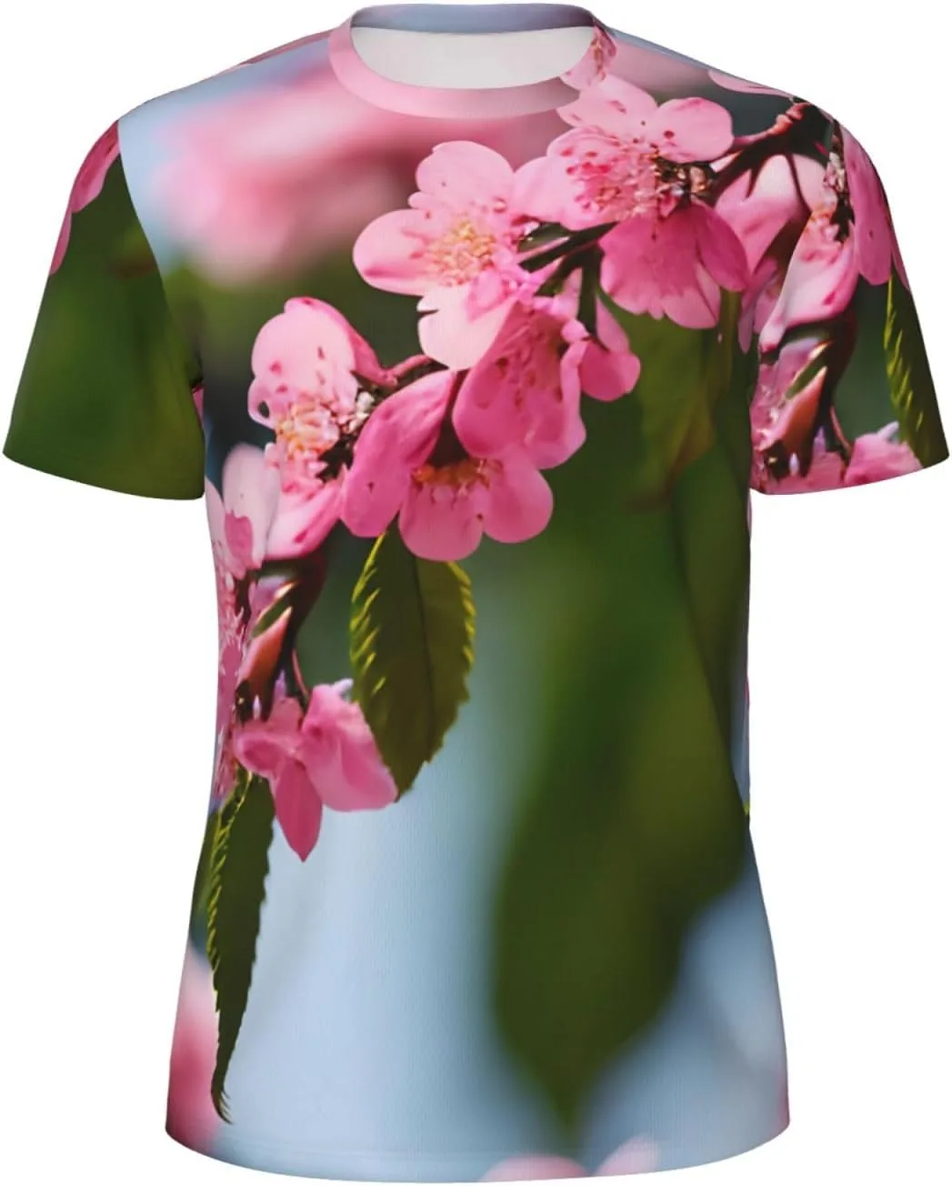 

Футболка мужская летняя с принтом Pink Cherry Blossoms 1, короткий рукав, легкая SDFHU