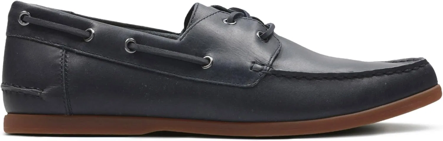 Мужские лодочные туфли Clarks Karlock Step, 3 Navy Leather — фото 2