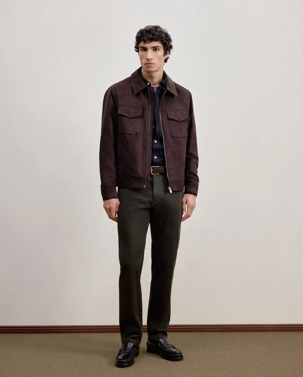 

Мужские спортивные брюки с пятью карманами из хлопкового трикотажа Dustin, хаки