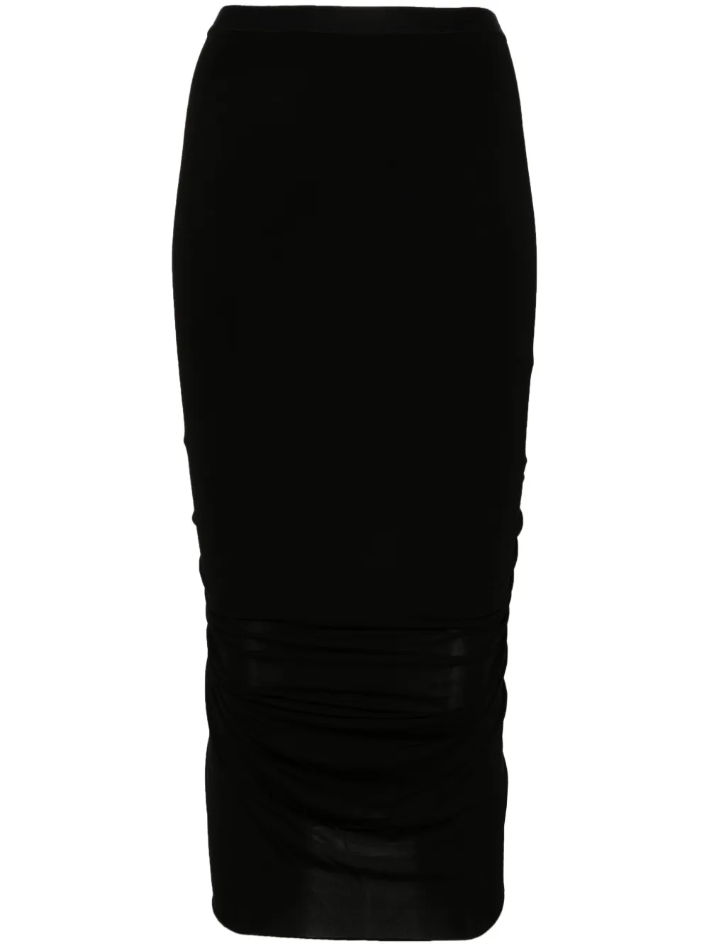 

Юбка миди Shrimp со сборками Rick Owens, черный