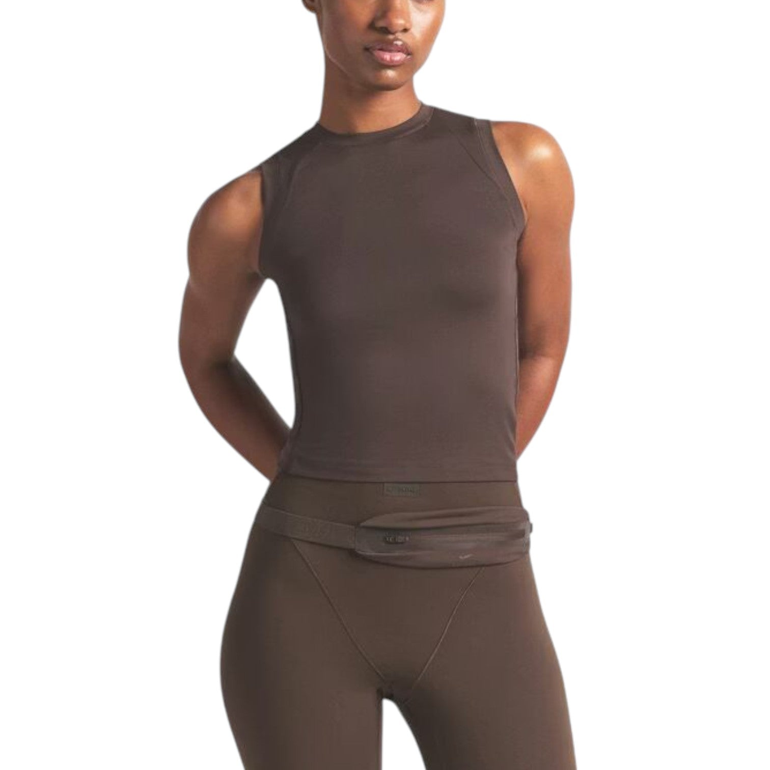 (WMNS) Футболка Nike x SKIMS Airy Muscle 'Dark Sepia' — фото 2