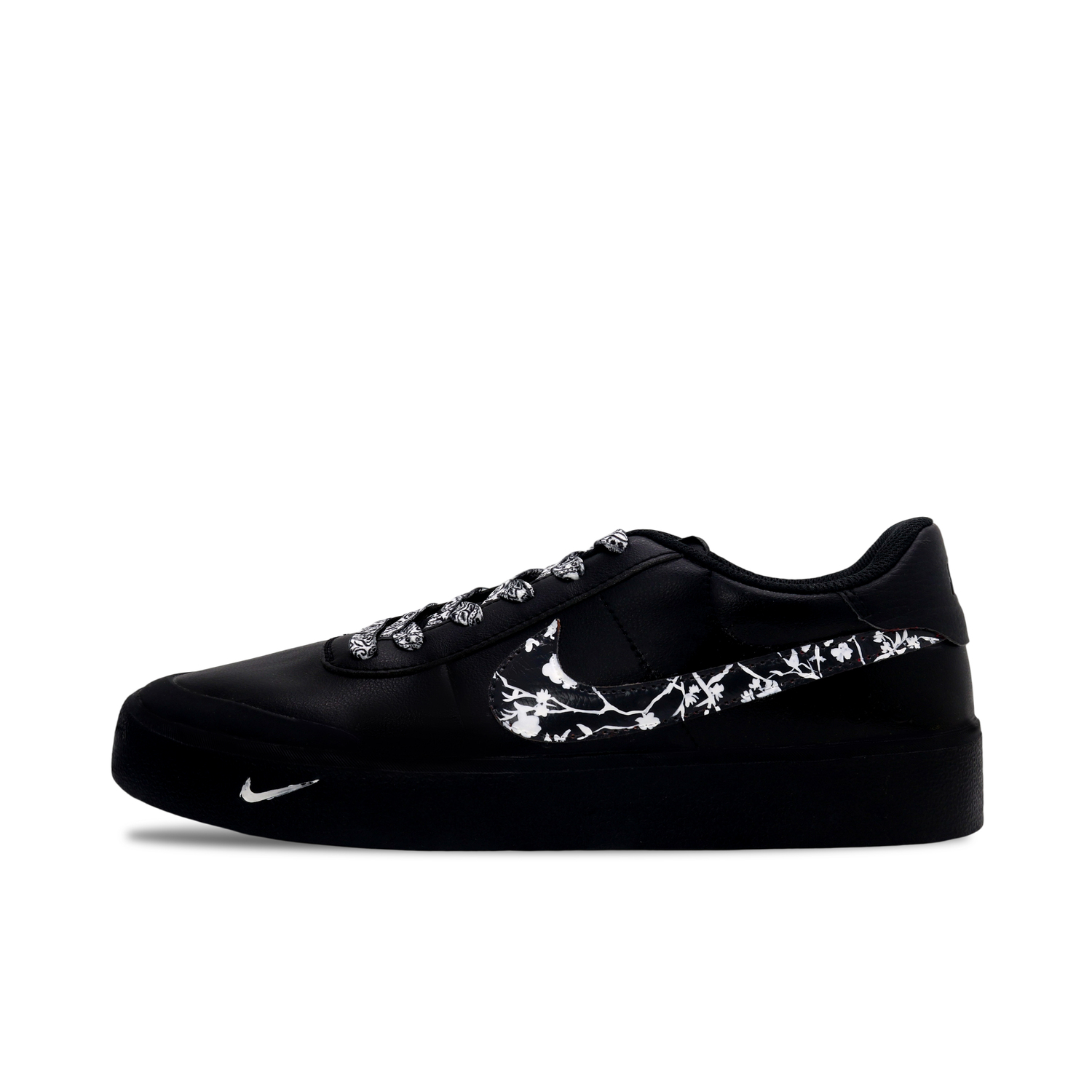 

Nike Кроссовки для скейтбординга Court Shot Dark Night Floral Abrasion Resistant низкие мужские black white