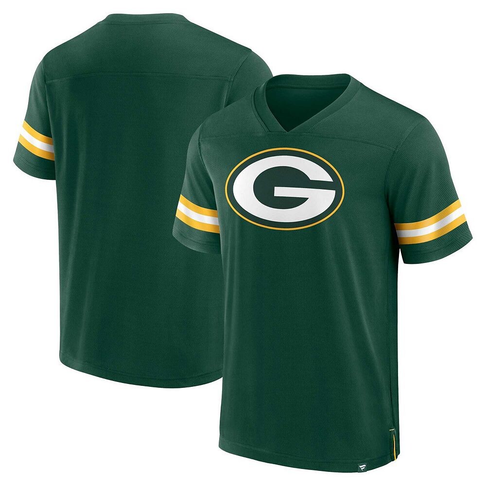 

Мужская зеленая футболка с логотипом Fanatics Green Bay Packers из джерси с v-образным вырезом, цвет Pkr Green