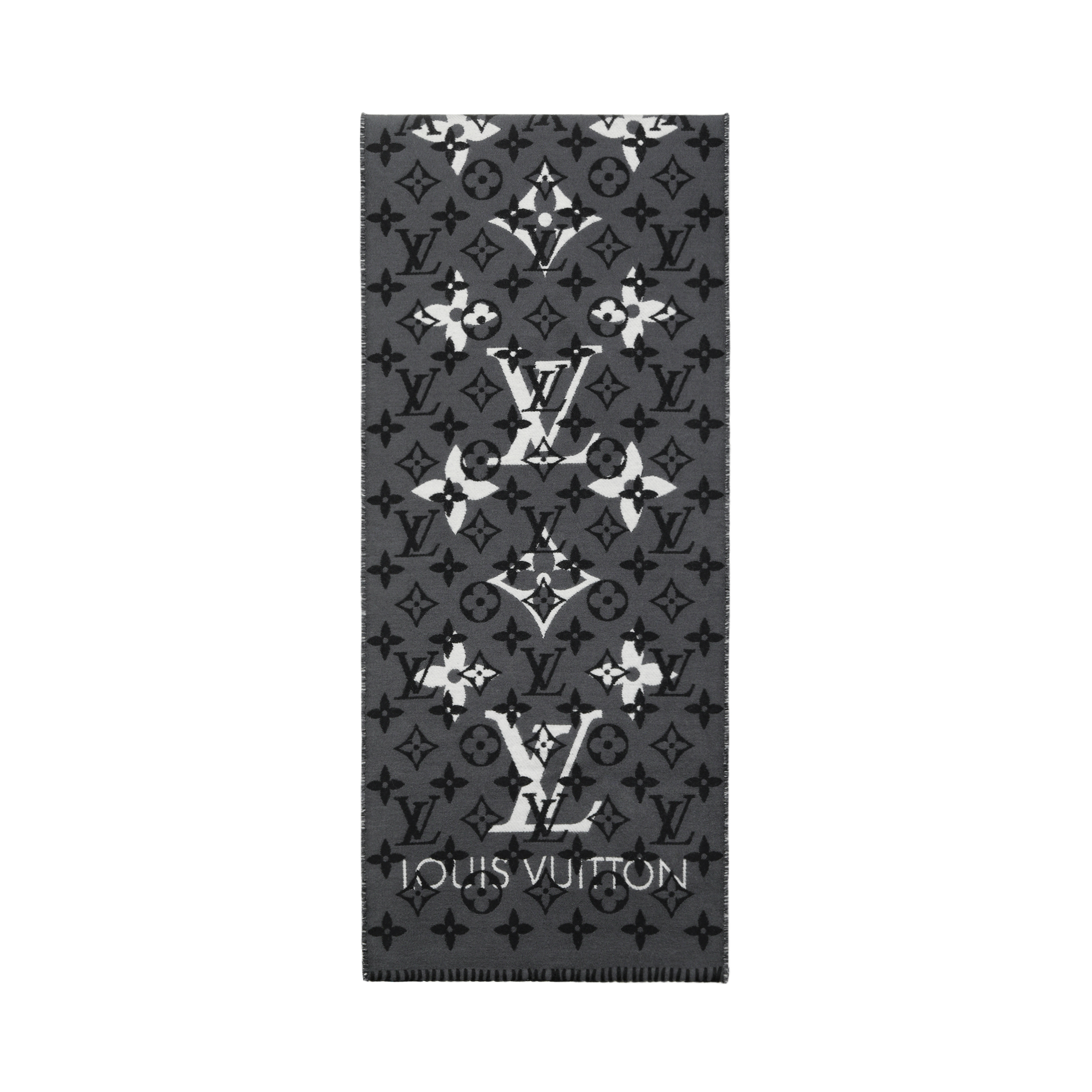 

LOUIS VUITTON Шерстяной вязаный шарф унисекс, Black White