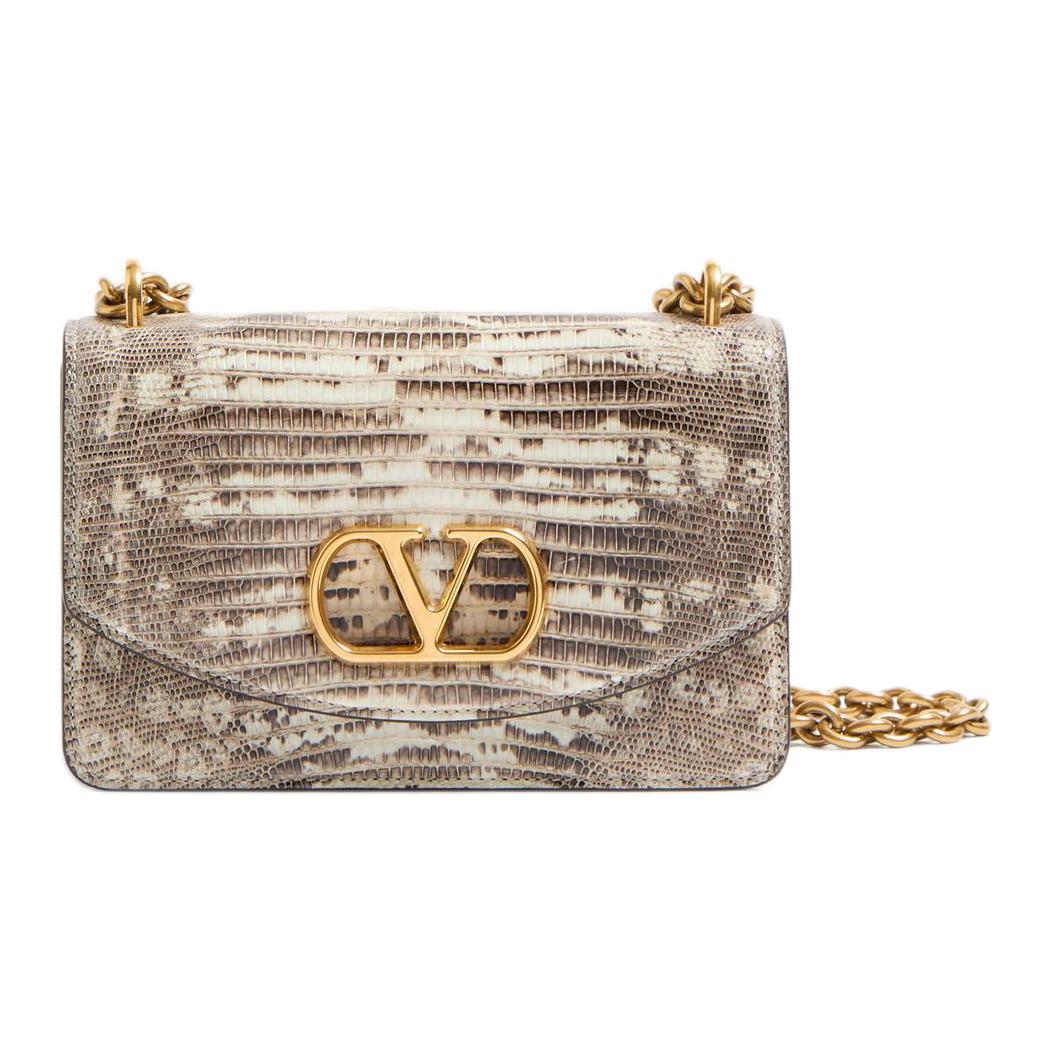 

Valentino Кожаная сумка через плечо в стиле ретро для женщин каменного цвета