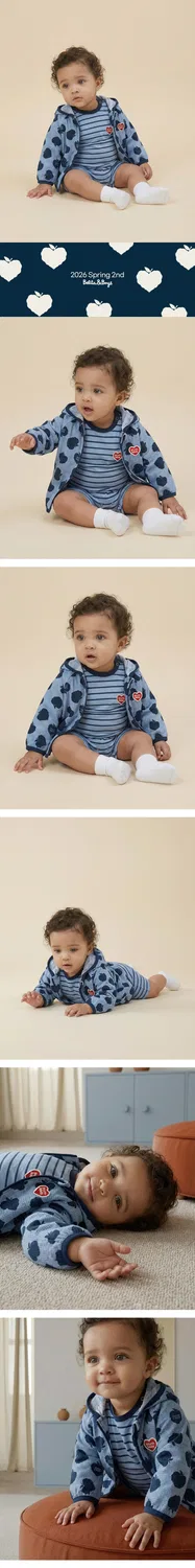 Детская ветровка Baby Bubble Apple Allover Hooded Seersucker Navy от Belita&Boys — фото 2