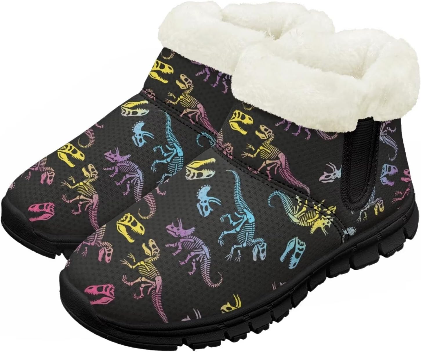 

Pzuqiu Зимние детские ботинки для мальчиков и девочек, теплые походные ботинки с меховой подкладкой для улицы, теплые прогулочные ботинки, черная подошва