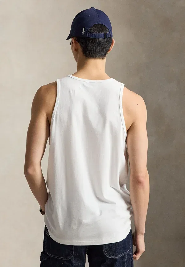 Майка-борцовка Polo Ralph Lauren Washed Jersey Tank Top, белый — фото 3