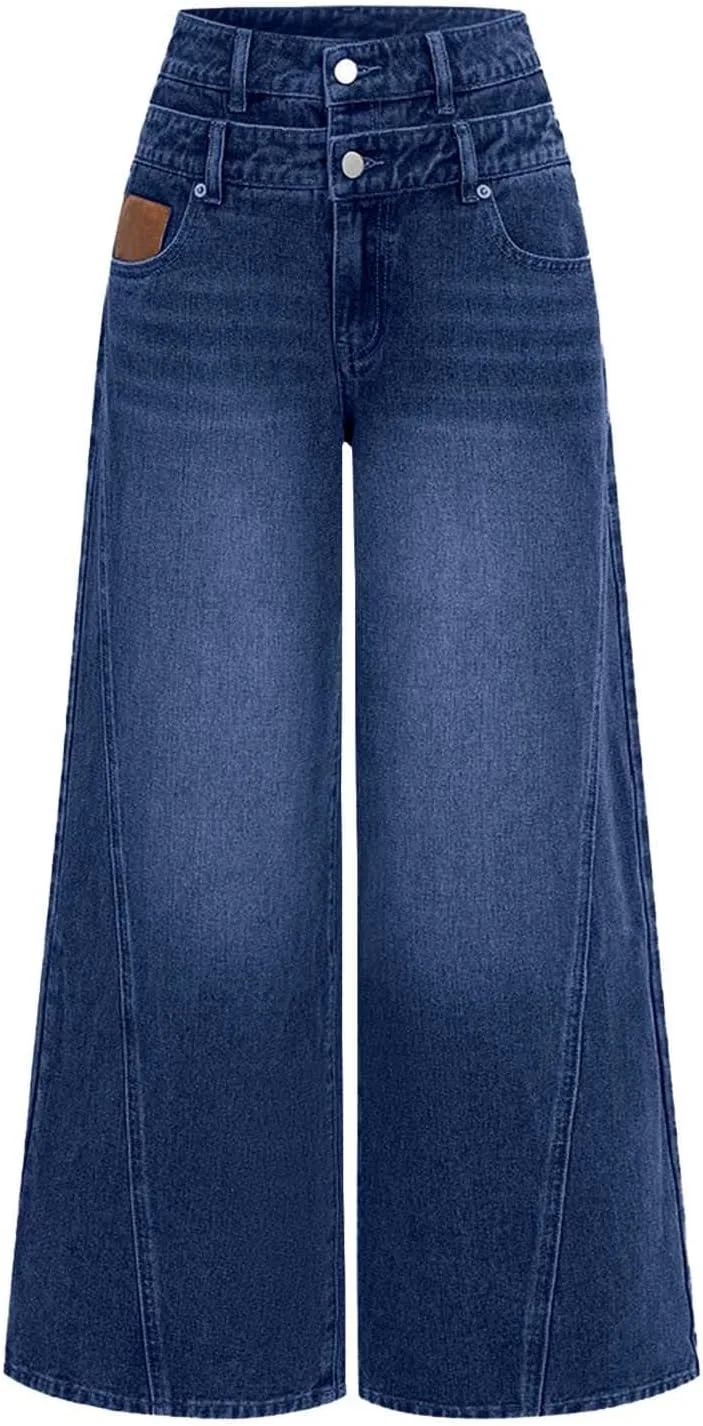 Женские джинсы Wide Leg High Waist Stretchy с карманами