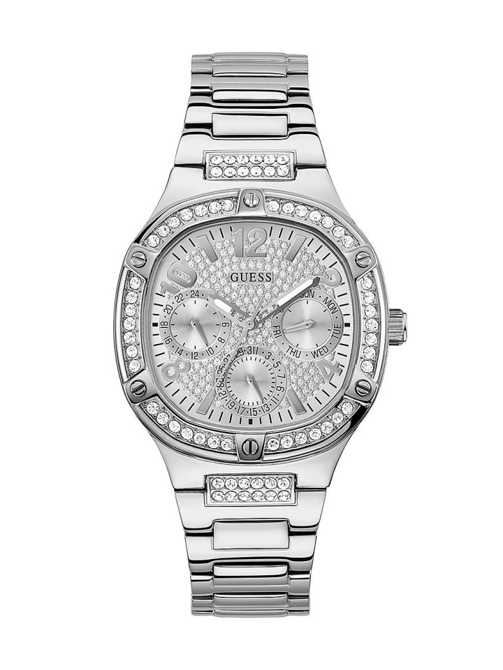 

Женские наручные часы Guess, 40 мм, браслет из нержавеющей стали, GW0558L1, серебристый цвет