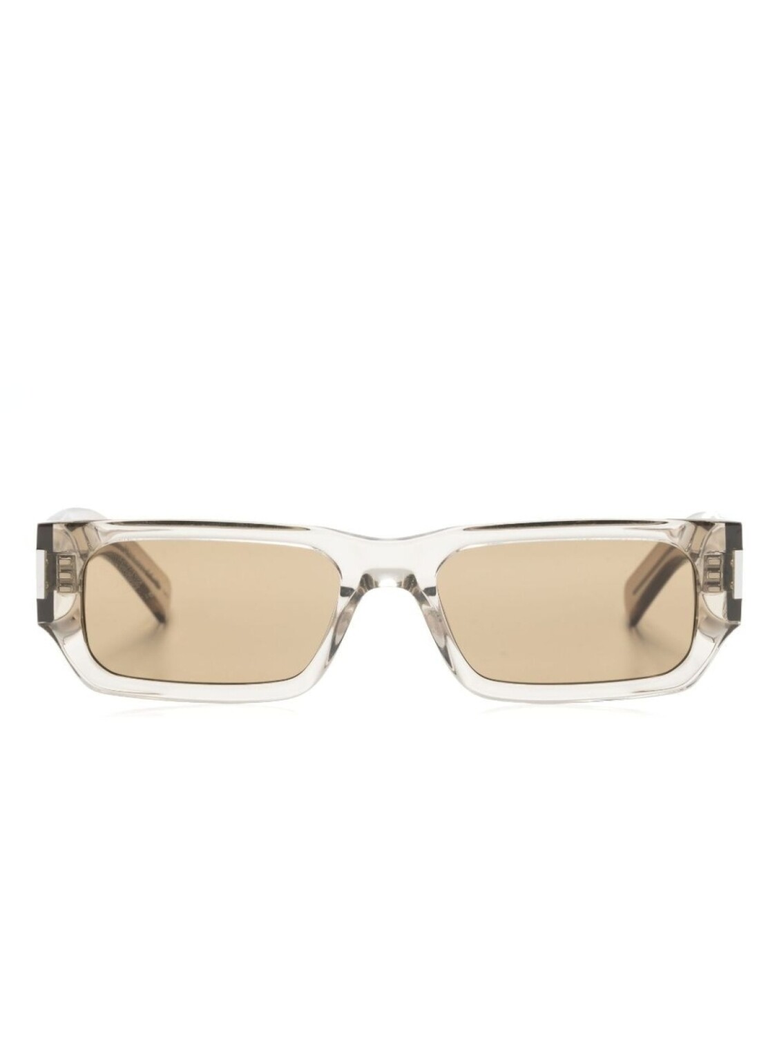

Saint Laurent Eyewear солнцезащитные очки Naked Wire в прямоугольной оправе, коричневый