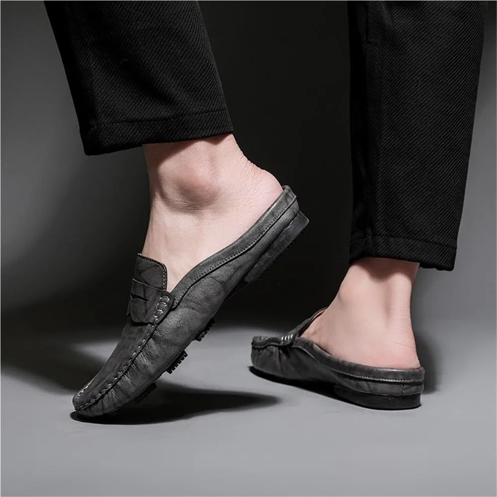 Лоферы мужские из искусственной кожи, Moccasins, серый DHFIRUFSHLO — фото 2