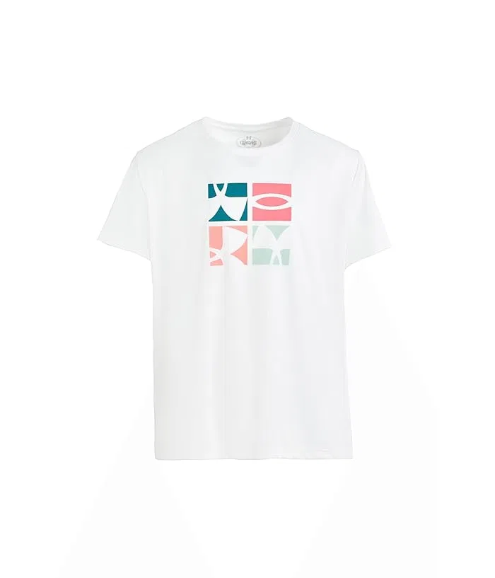 Футболка Tech Logo Graphic Short Sleeve Crew Under Armour Kids, White/Boundless Blue