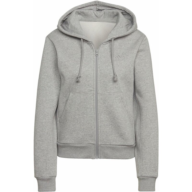 

Толстовка с капюшоном, все размеры, флис, молния по всей длине Adidas, цвет mgreyh