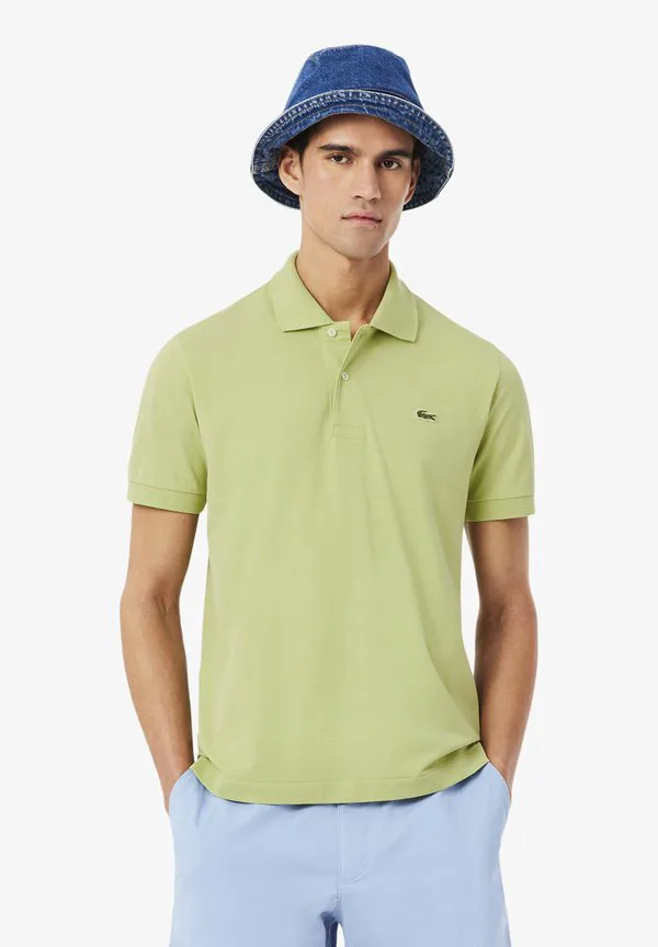 Рубашка-поло Lacoste с короткими рукавами, однотонная, Vert-Uyb
